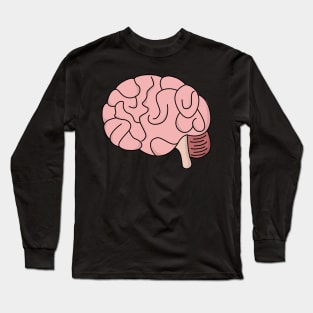 Pink Brain Cartoon Long Sleeve T-Shirt